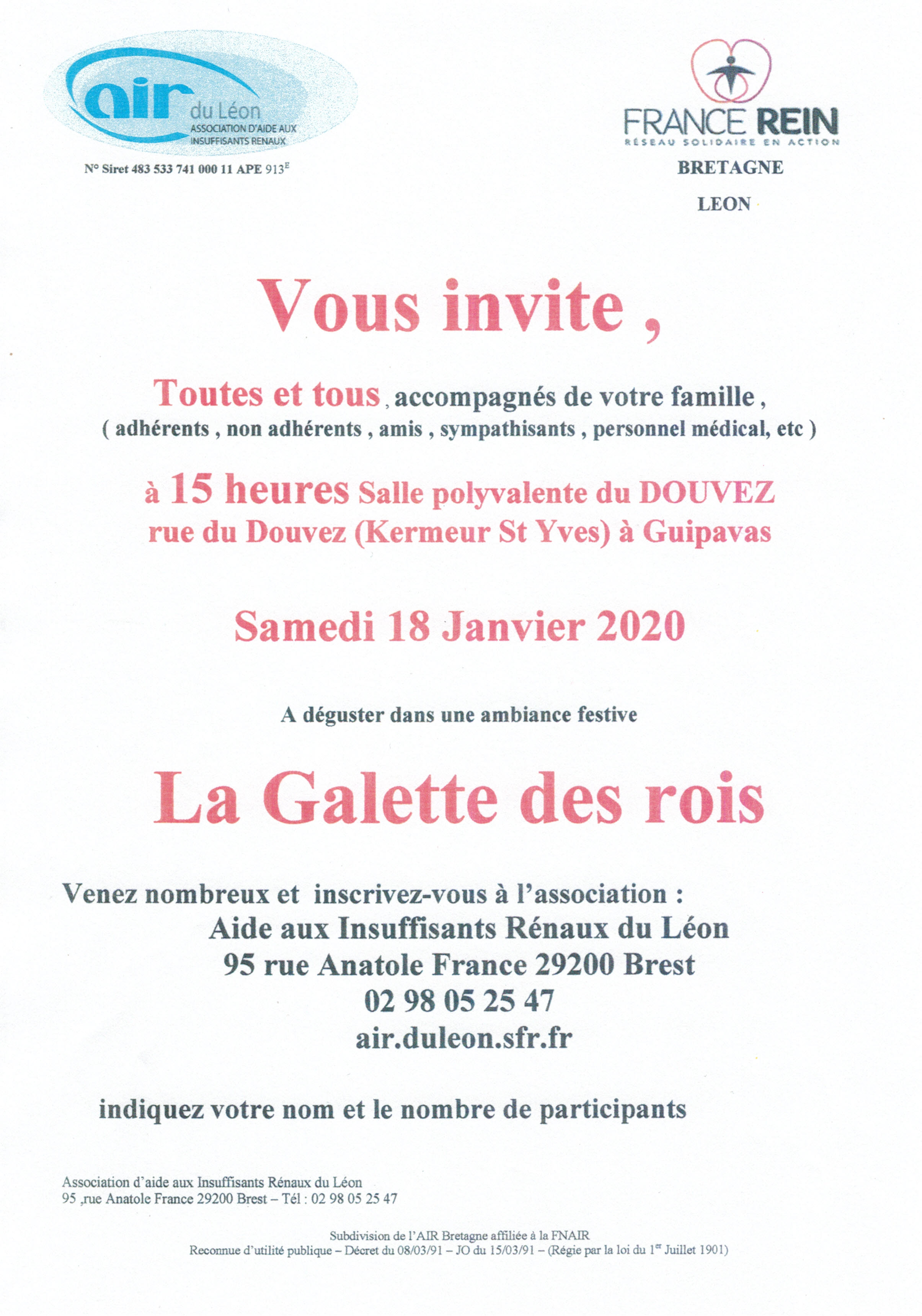 Titre de l'article GALETTE DES ROIS 2020